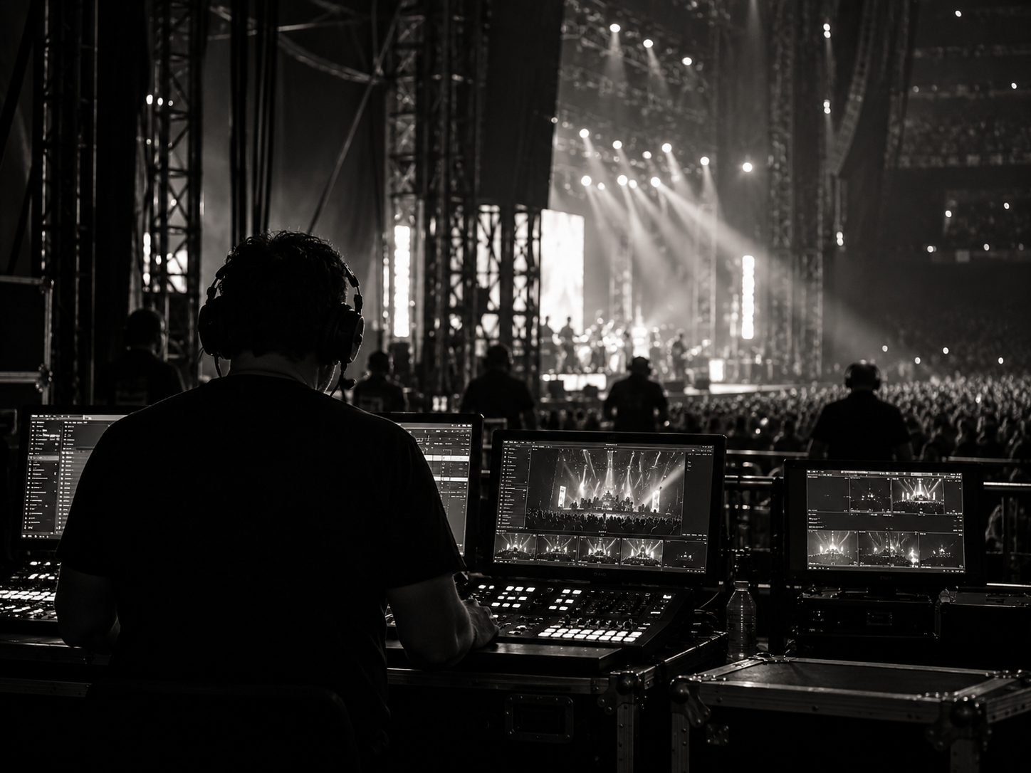 Bastidores e equipe envolvidos na produção artística